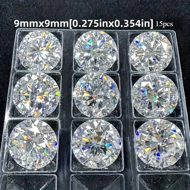 15pcs Premium Round Glass Synthetic Gemstones, Suitable For Jewelry Making, Ideal Gift And Jewelry Accessory