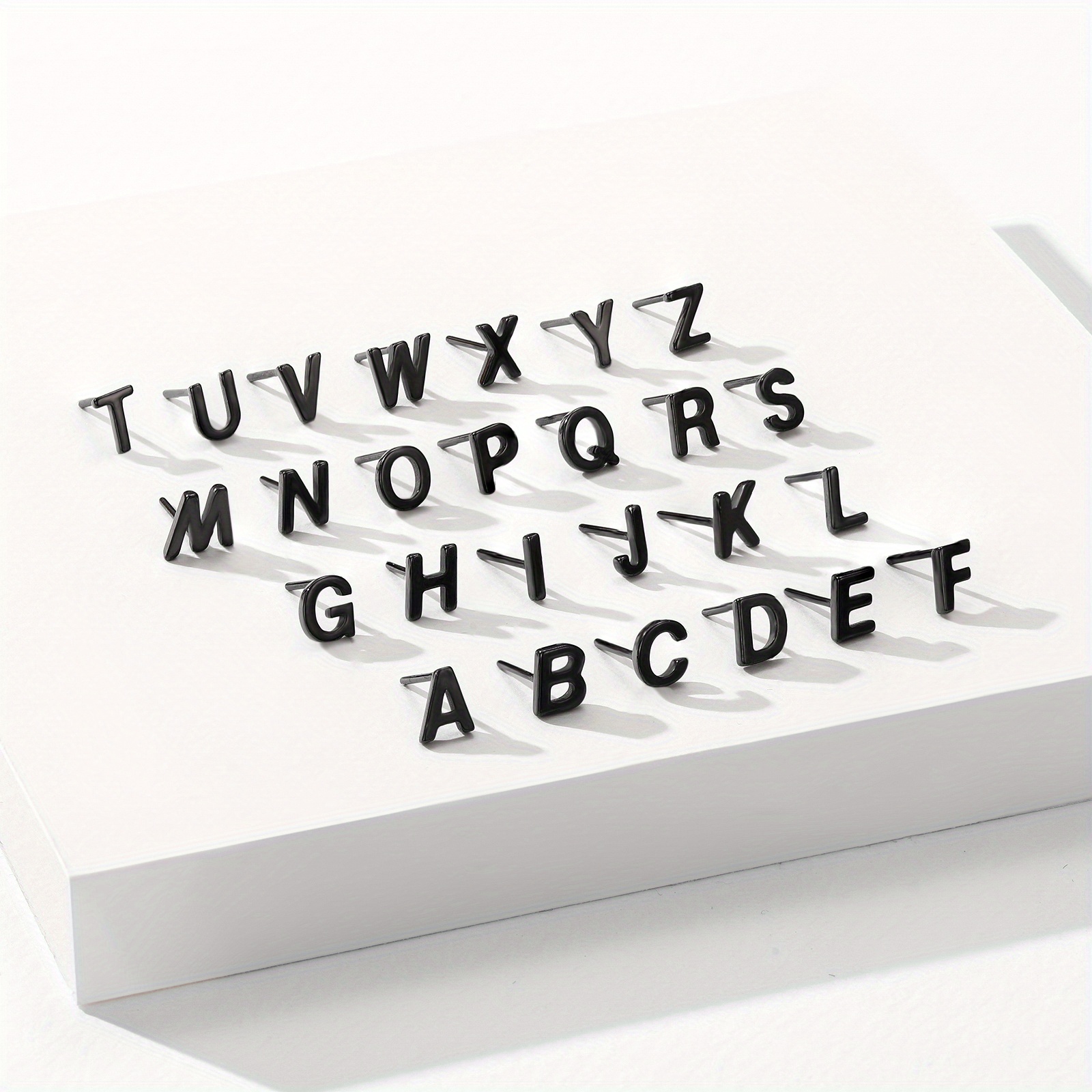 A Alphabet Ceramic Stud Earrings Hypoallergenic Ideal for Daily Wear
