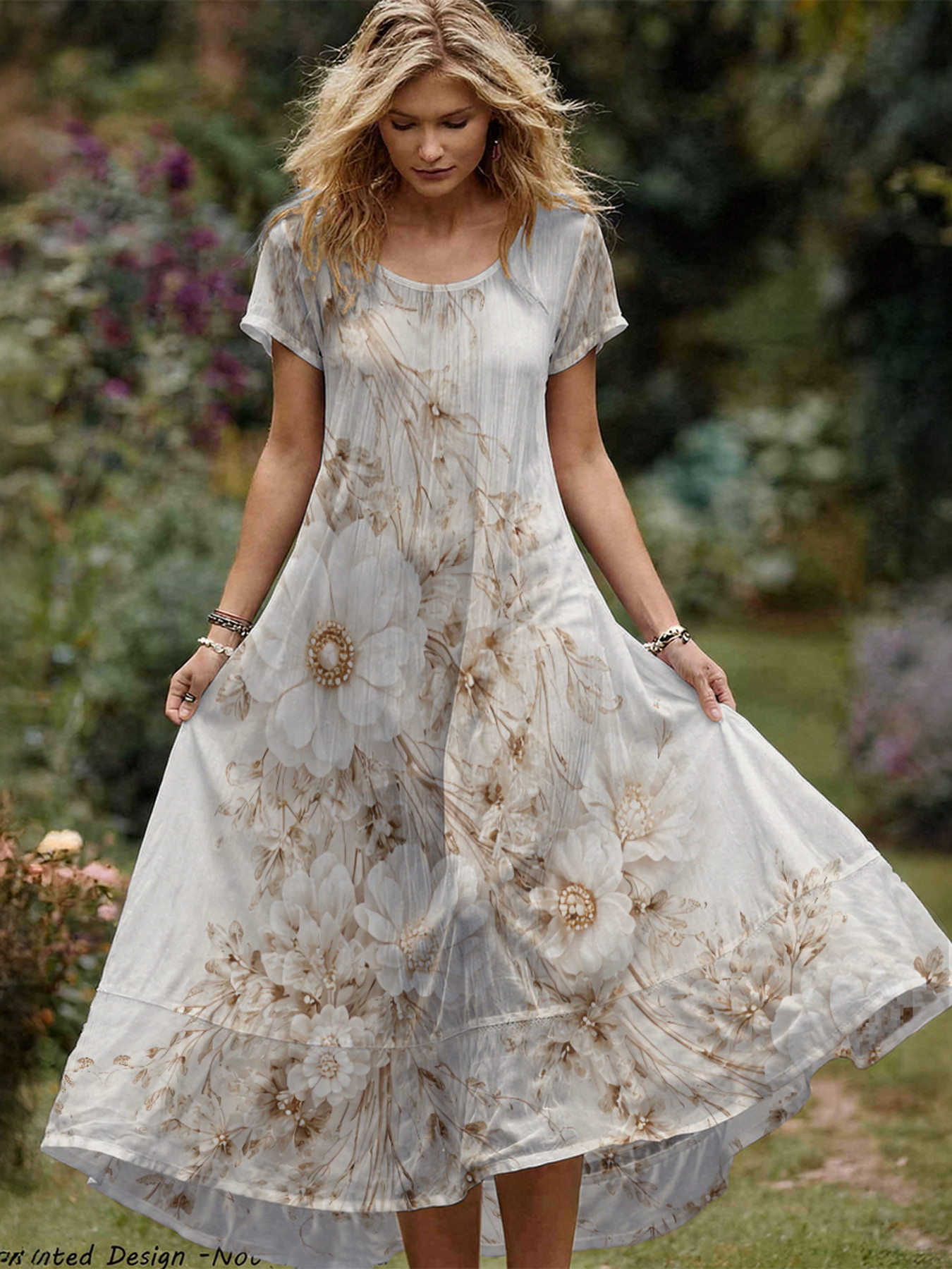 white dress with flowers sold on Temu United States