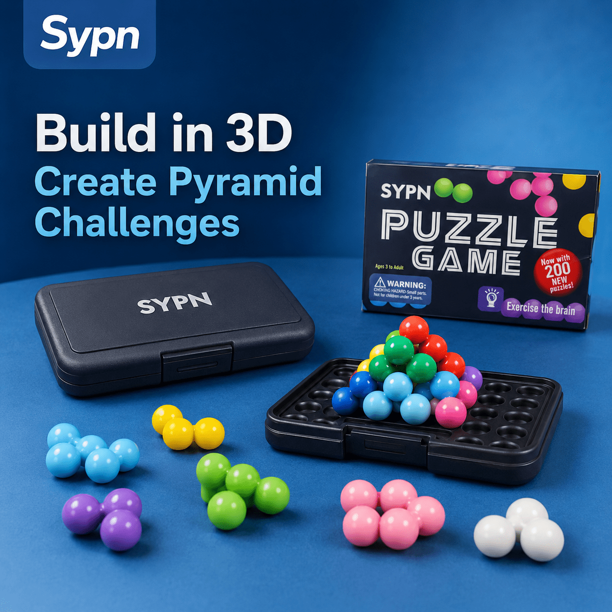 200 Levels 3D Puzzle Pyramid, Logic Brain Teaser