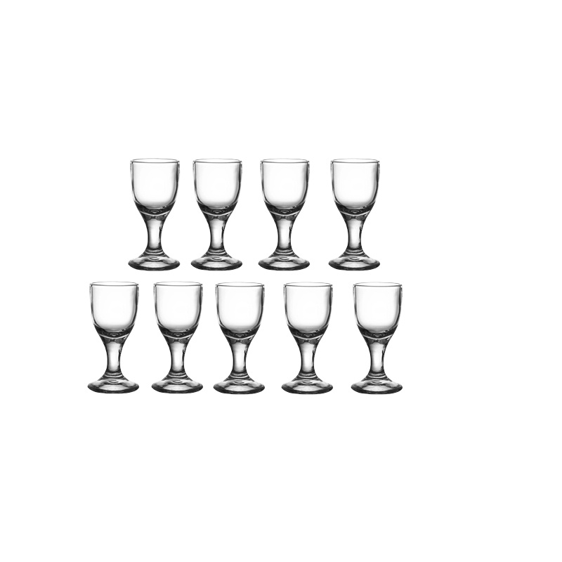 TEMU 9pcs Set Of 10ml Classic Small-capacity Glass Shot Glasses (0.34oz), Exquisite Spirit Glasses, Transparent Wine Glasses, Luxury Barware, Stemmed