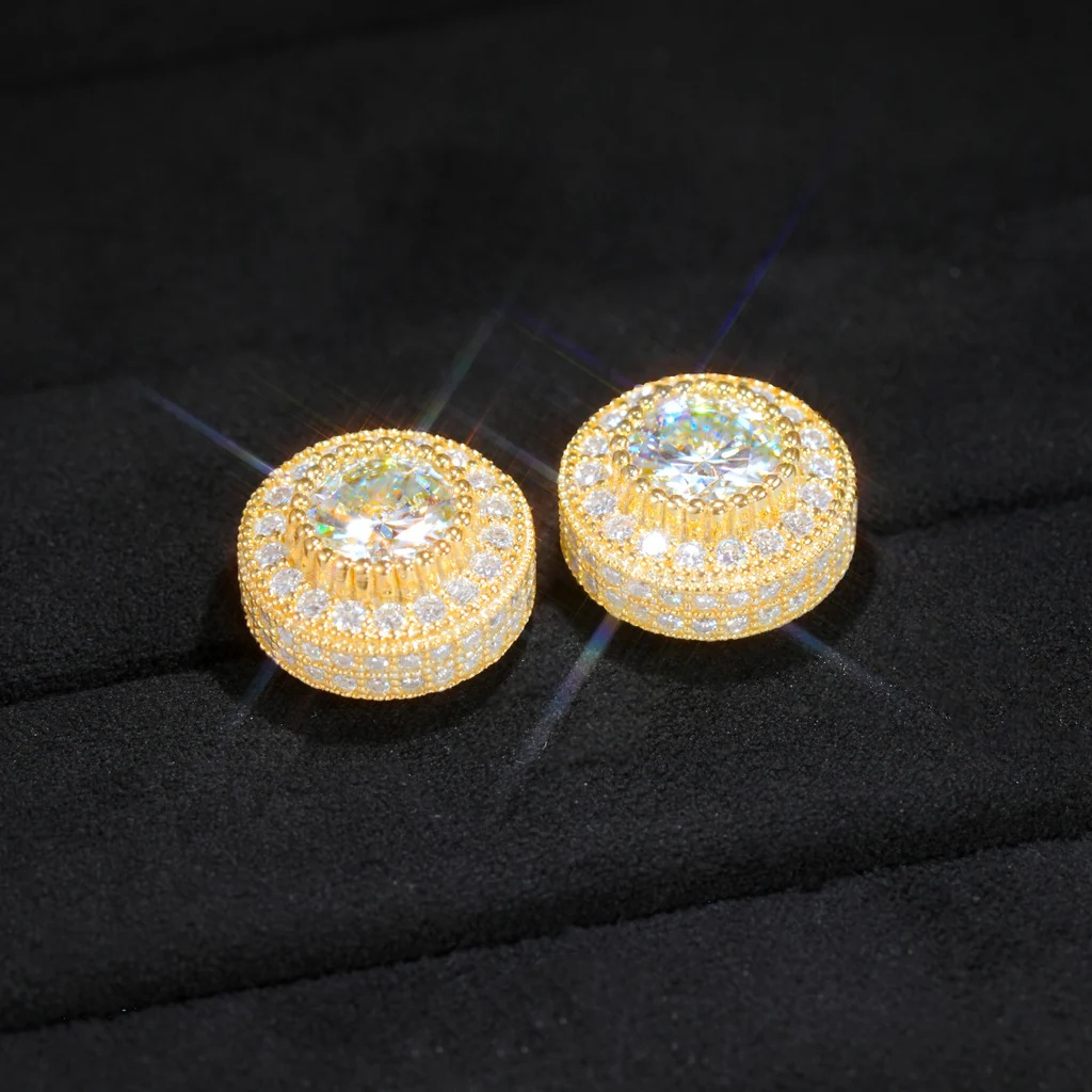 Silvery Vvs1 Cluster Halo Stud Earrings | Unisex, Silver, Perfect For And Gift