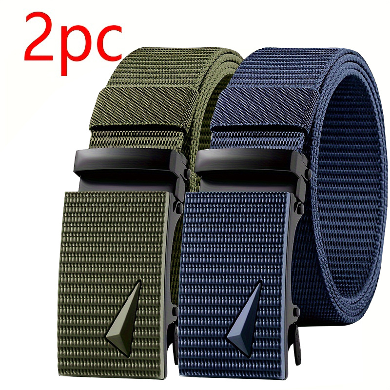 TEMU 2-3pcs Cinturones Tácticos, Cinturones de de Nylon Duradero de Resistencia con Hebilla Automática y Ajuste Ajustable, Ideal para Regalos