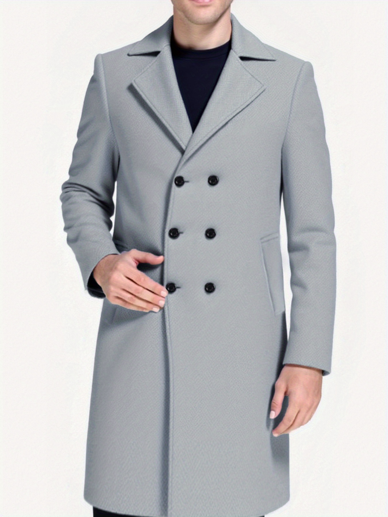 2025 formal double breasted overcoat Temu Oman