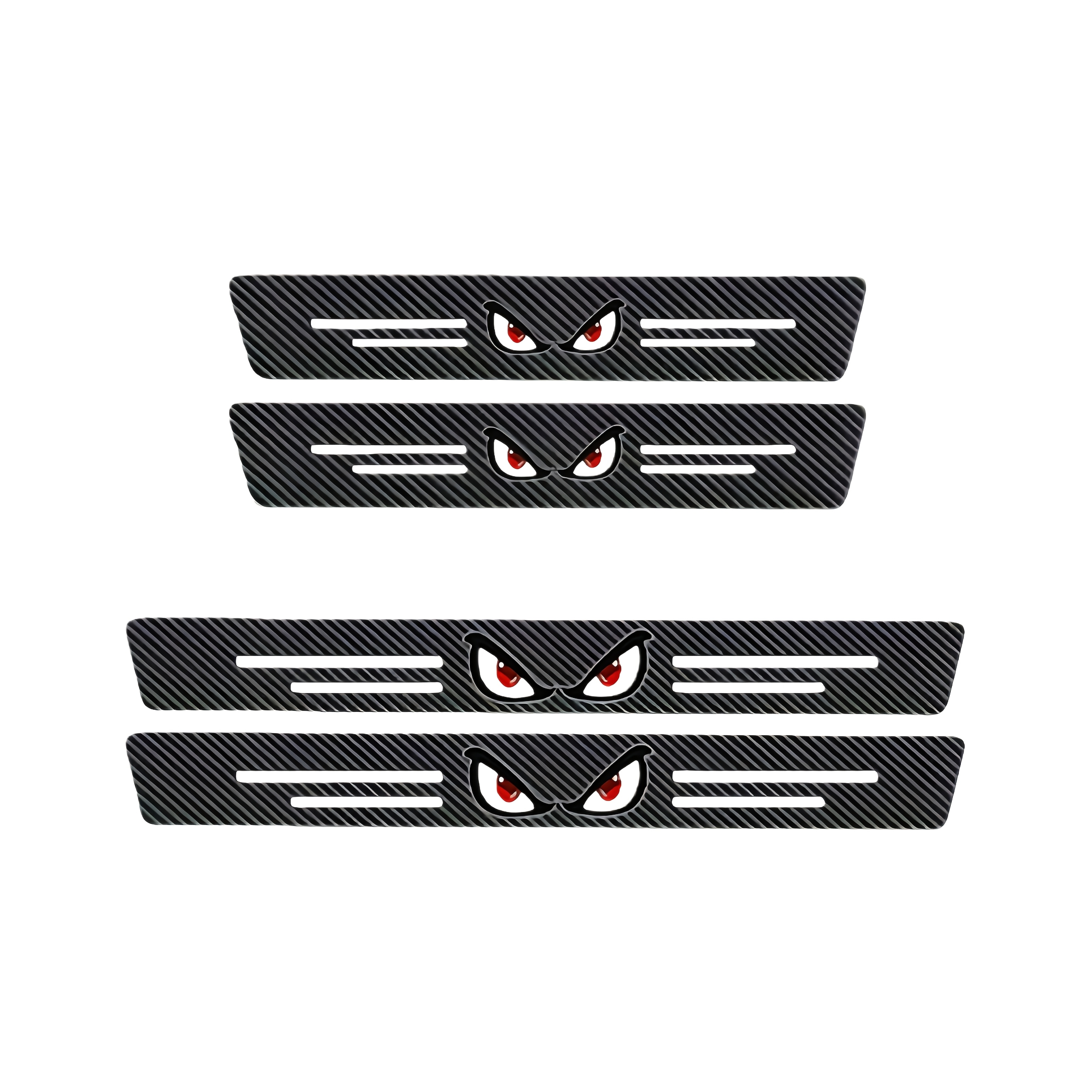Image of Set Of 4 Serious Eye Car Door Sill Protectors | Non-slip, Durable Pvc Door Guards With Scratch-resistant Strips, Featuring A Design, Universal Fit, , A Must-have For Car Enthusiasts