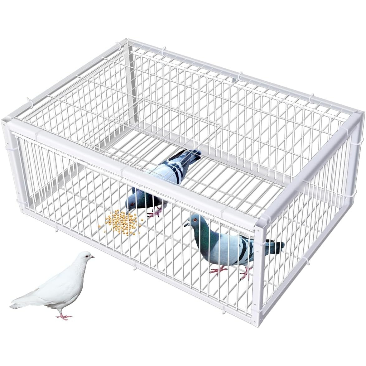pigeon trap with four   way entrance pigeon cage with anti escape slot portable easy to assemble outdoor bird cage suitable for roof   balcony farm warehouse