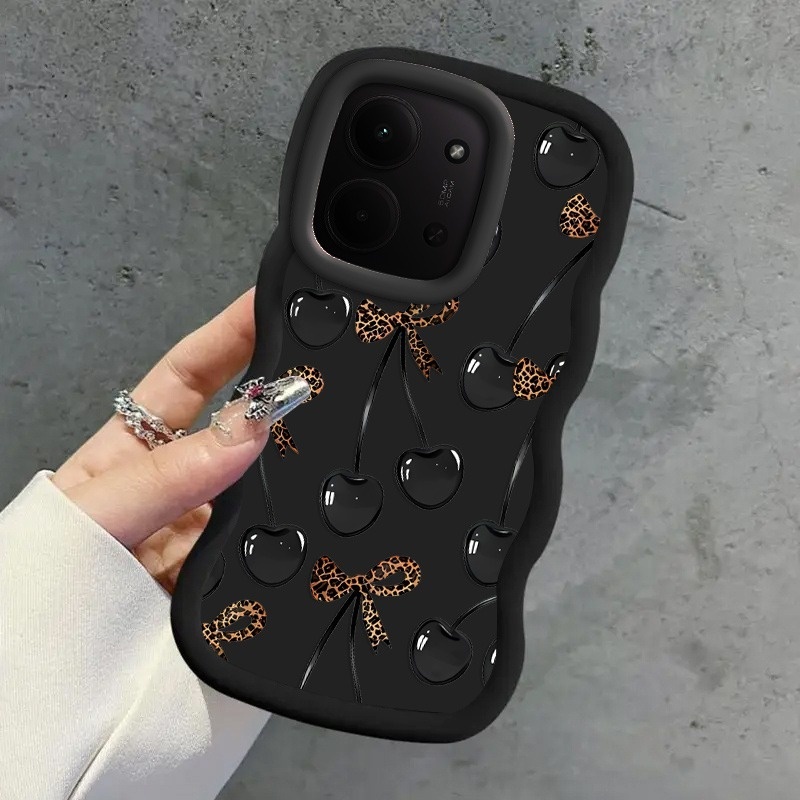 TEMU Funda para Teléfono - Funda Gruesa 2D: Cereza, Estilo Minimalista de Moda para Instagram Personalizada, Carcasa Protectora de Cobertura Total a