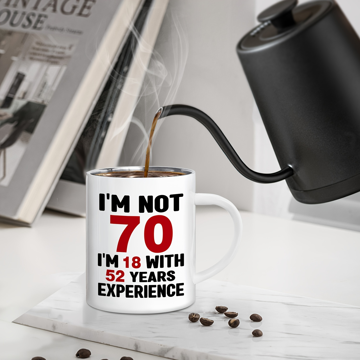 1pc stainless steel cups coffee cups reusable im not 70 im - Temu Mauritius