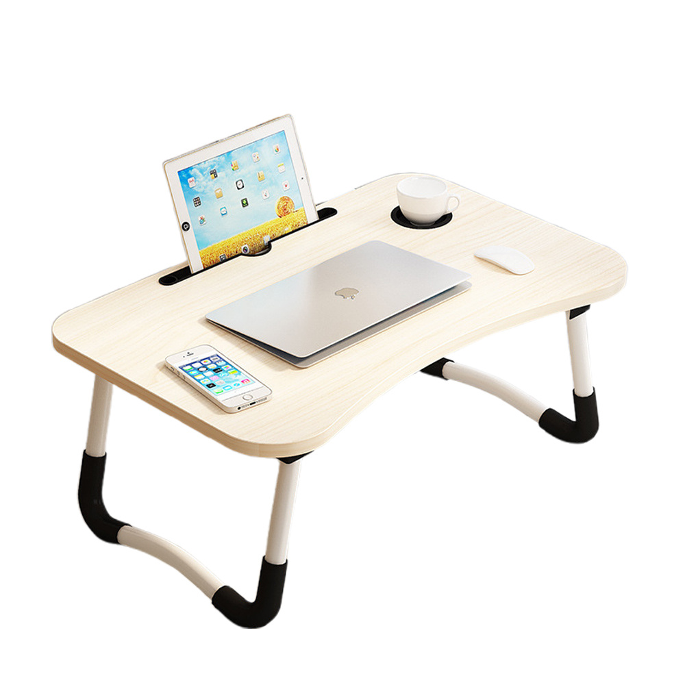 Foldable Bedside Table | Purpose Laptop Desk For Use, Space- Design, Lightweight & Sturdy, Modern Desk, Cork Material