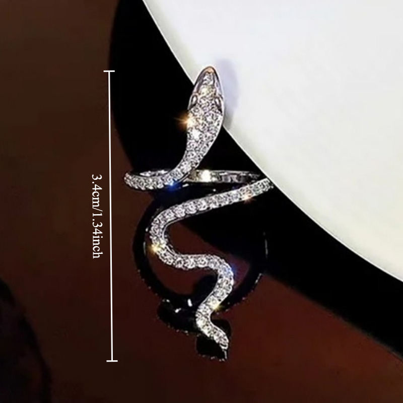 Exquisite Snake Design Zircon Ring, Unique Gift for Her