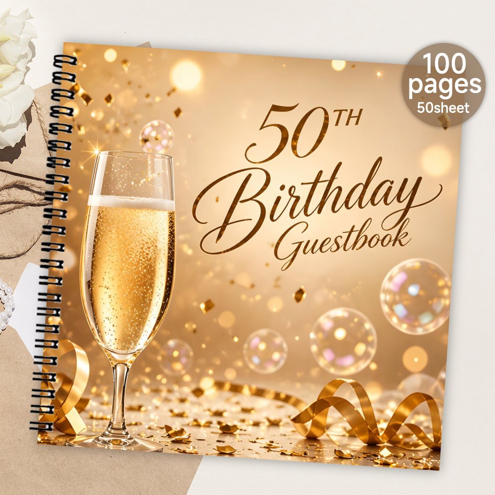 TEMU 'or d'invités esthétique pour 50e anniversaire, 1 pièce, 'or sur le thème doré pour 50e anniversaire, cadeau idéal pour un ami et , convient aux