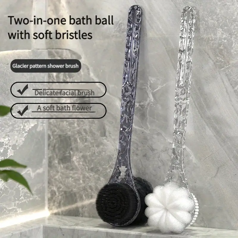 1 long handled ball scrub towel artifact 2 in 1 bathroom experience with pattern deep cleansing and relaxation shower back cleaner Product details 1