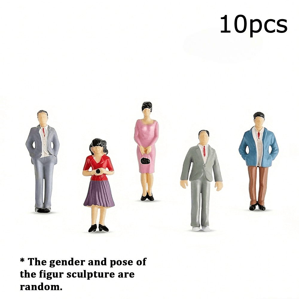 Image of 10pcs 1:25 Scale Miniature Painted Figurines, Dollhouse Decoration Figures, Realistic Life Scene Diy Model Props For Diorama Construction And Sand Table Displays – Random Style/