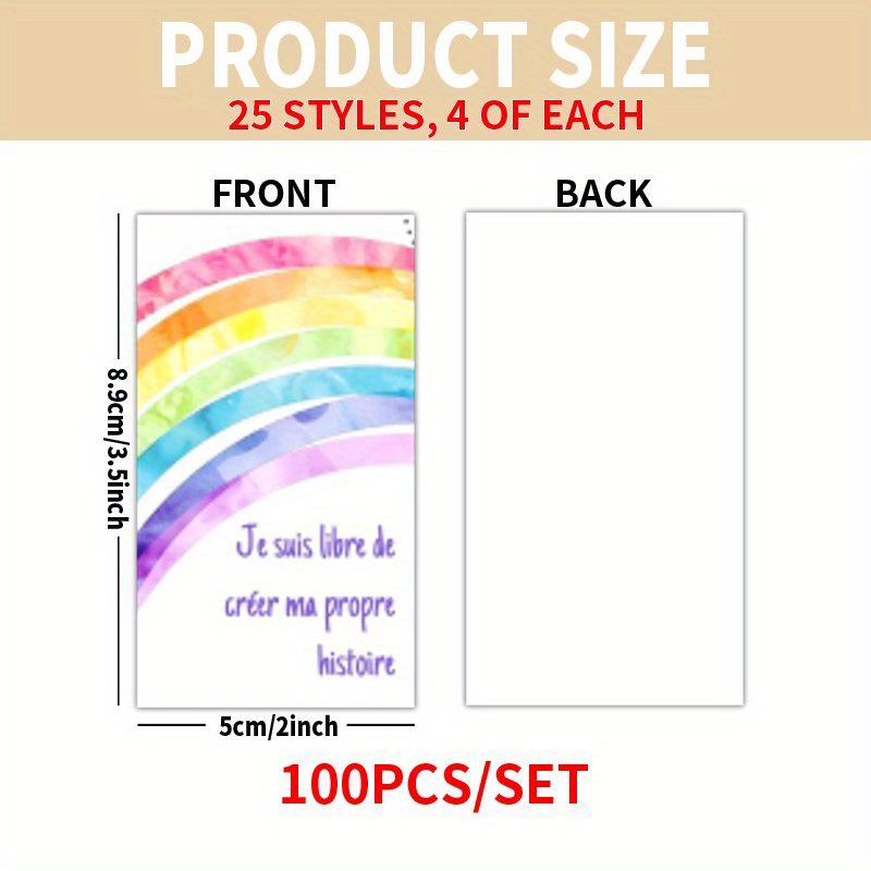 TEMU Ensemble de 100 Cartes avec Décoratifs et Citations d'Auto-Affirmation pour Amis, Famille, Rentrée Scolaire, Fête des Mères, Cadeaux de Pâques