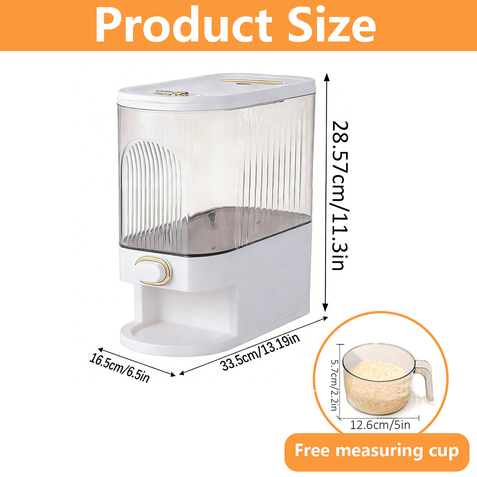 1set Large Capacity Rice And Grain Storage Tank, Suitable For Cat And Dog Food Storage, With Measuring Cup And , Suitable For Dry Food (rice,
