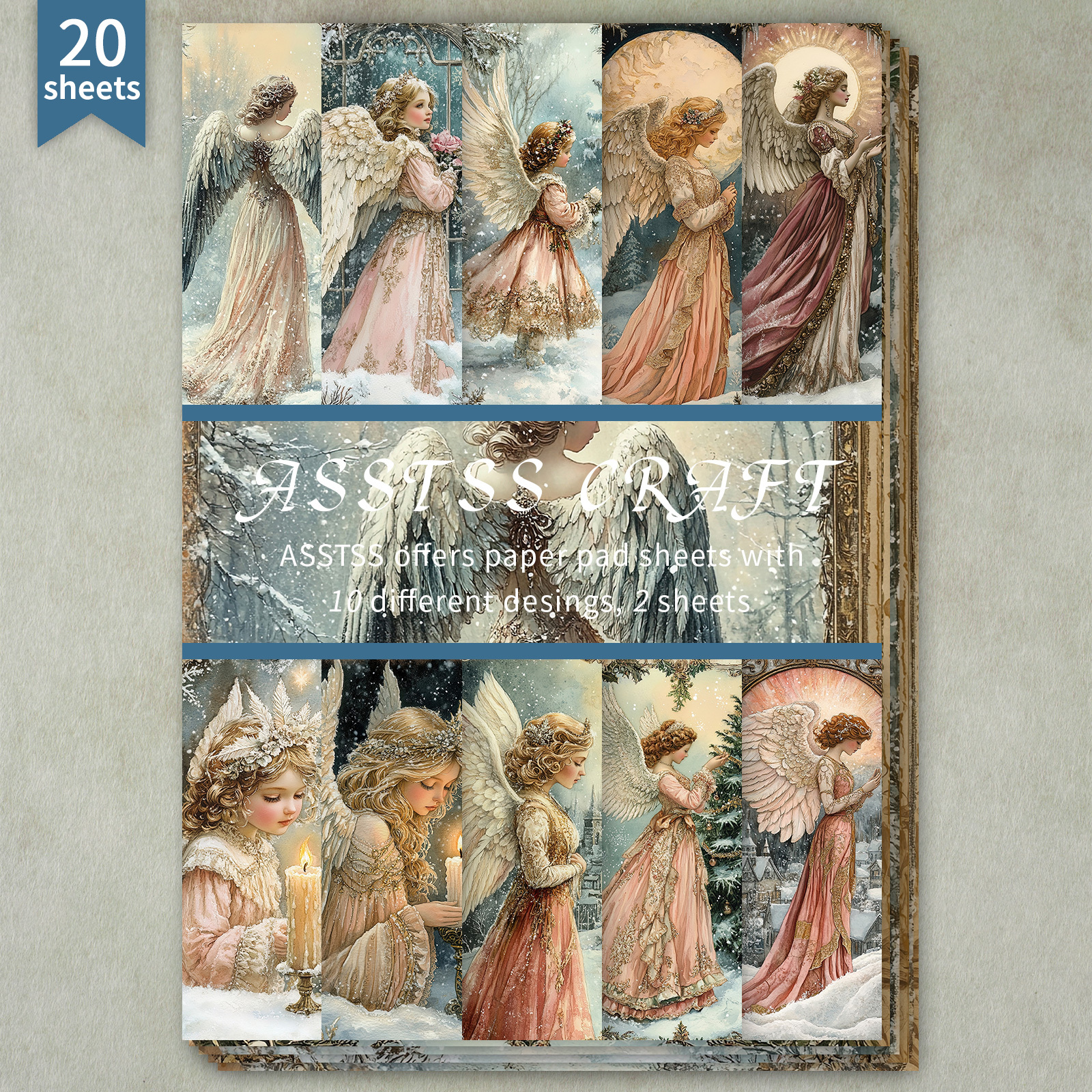TEMU Asstss 20 Sheets Of A5 Paper, Style, Vintage Christmas Snowflakes, Paper Craft Set, Circus-themed Old Magazine Paper, Handmade Old Magazines And