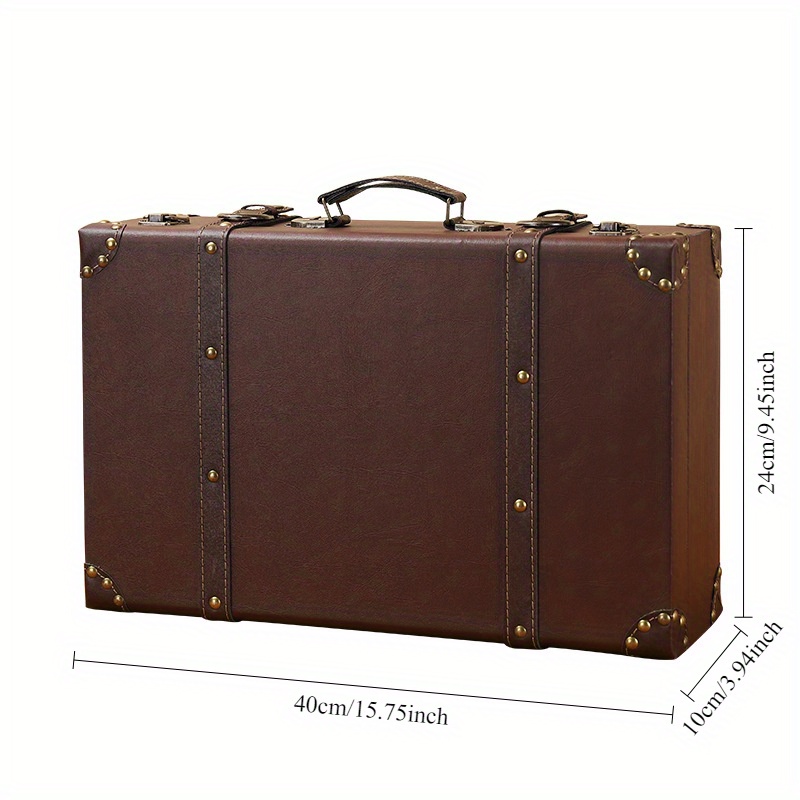TEMU 1pc European-style British Minimalist Vintage Suitcase, Mother's Day Gift For Mom, Clothing Store Display , Home Document Storage Box, Wooden