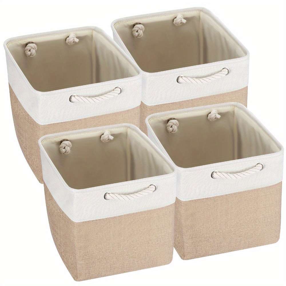 Foldable Storage Box With Handles Fabric Storage Basket For Shelves Cabinets And Closets Durable And Lightweight Home Organization, Shelf Baskets