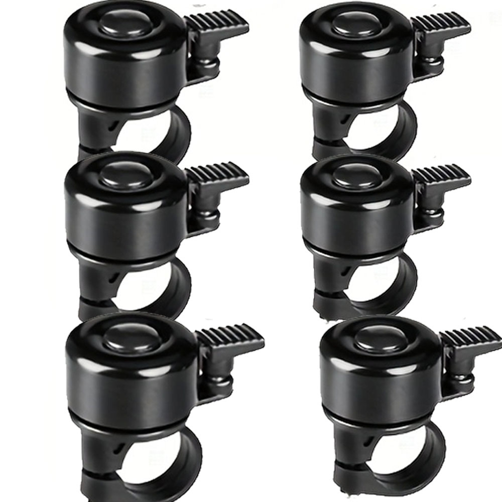 TEMU Fietsbel voor fiets, 6 stuks Mini Aluminium, Klassiek Luid Geluid Pak van Twee Zwarte Belletjes Geschikt voor Sturen.87-.89"