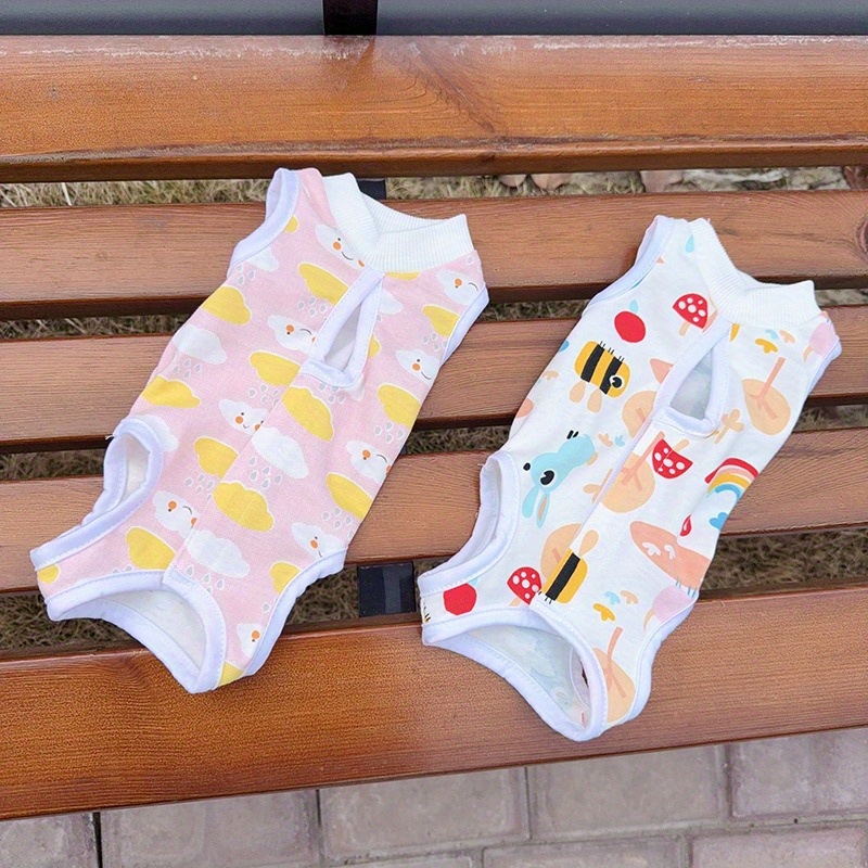 E-shop 2er-Pack Katzen- Postoperative Wundversorgung Bauchwunde Atmungsaktive Onesie, Katzen-Aufzucht-Outfit, Sterilisationsanzug, Katzen Anti-Lechen