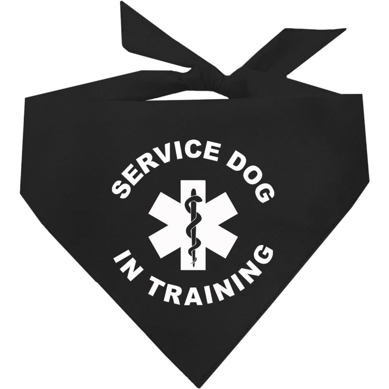 TEMU 1pc Training Service Dog Bandana Suitable For Small Medium Breeds, Adjustable Triangular Dog Collar Harness Accessory With Lacing System, For