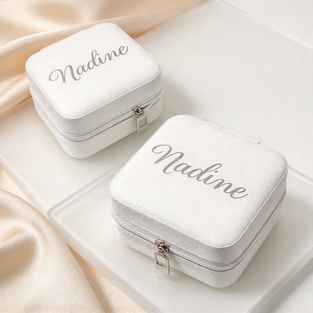 Custom Name Engraved Travel Jewelry Box, Organizer