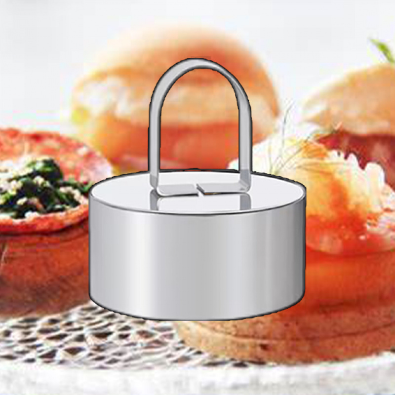 1/6pcs Round Template Round Cake Ring Mould Stainless Steel Dessert Mousse Mould Cooking Ring With Pusher Lifter Tuna Tartare Mould Mousse Cake Mould Baking Ring Mould, New Year, Valentine's Day