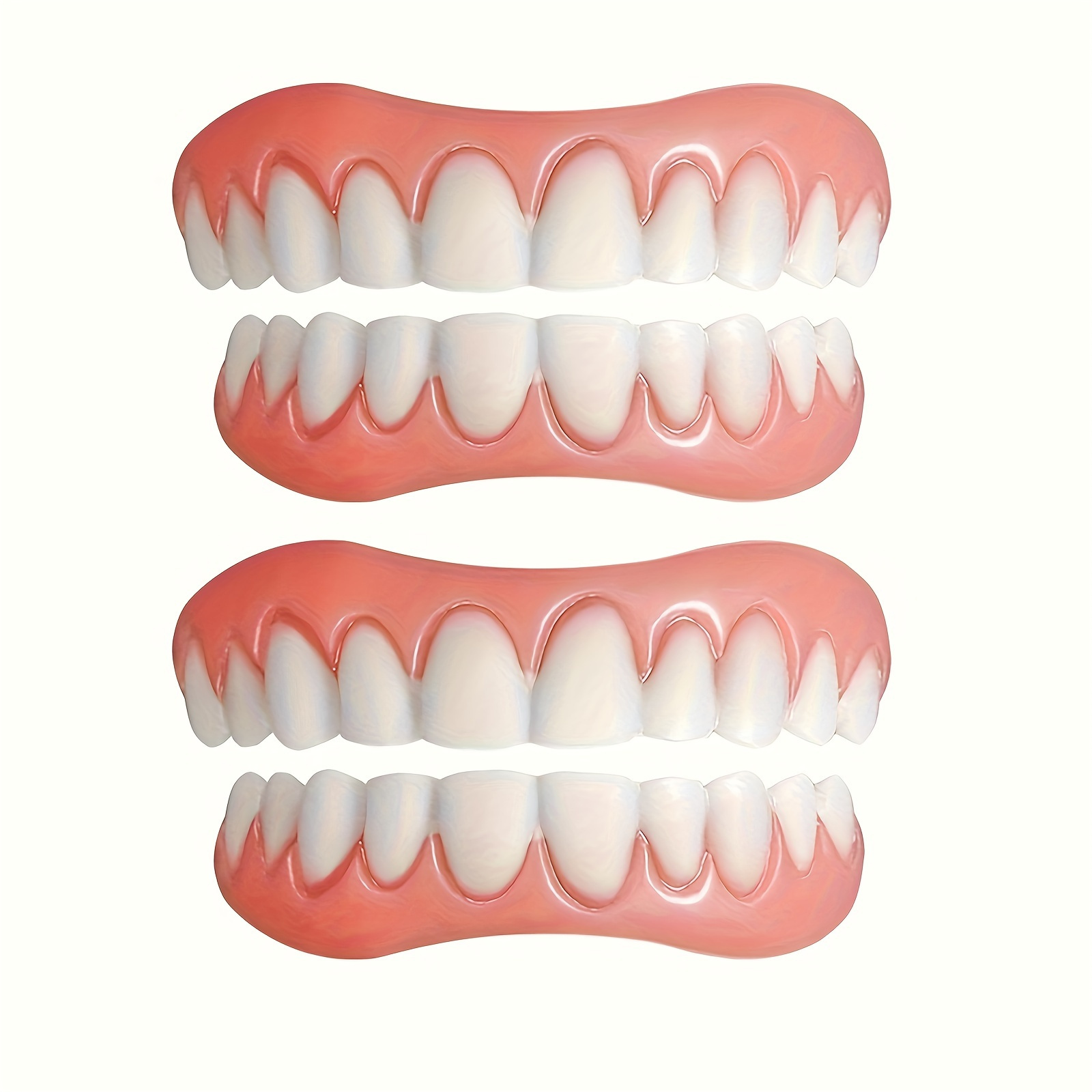 

4pcs Silicone Dentures - Comfortable, False Teeth For A Beautiful Smile