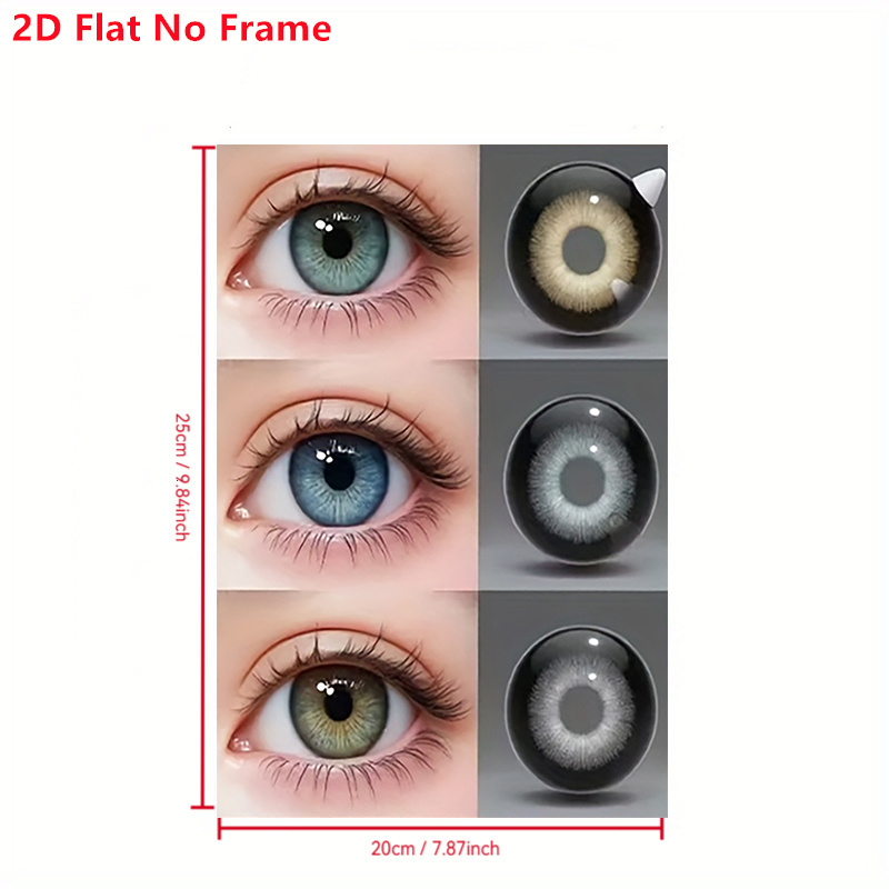 TEMU 2d Flat, 2d Flat No Frame Posters & Prints - Modern Eyeglasses And Contact Lenses Poster - Suitable For Cosplay Decoration, 3 Colors Available,