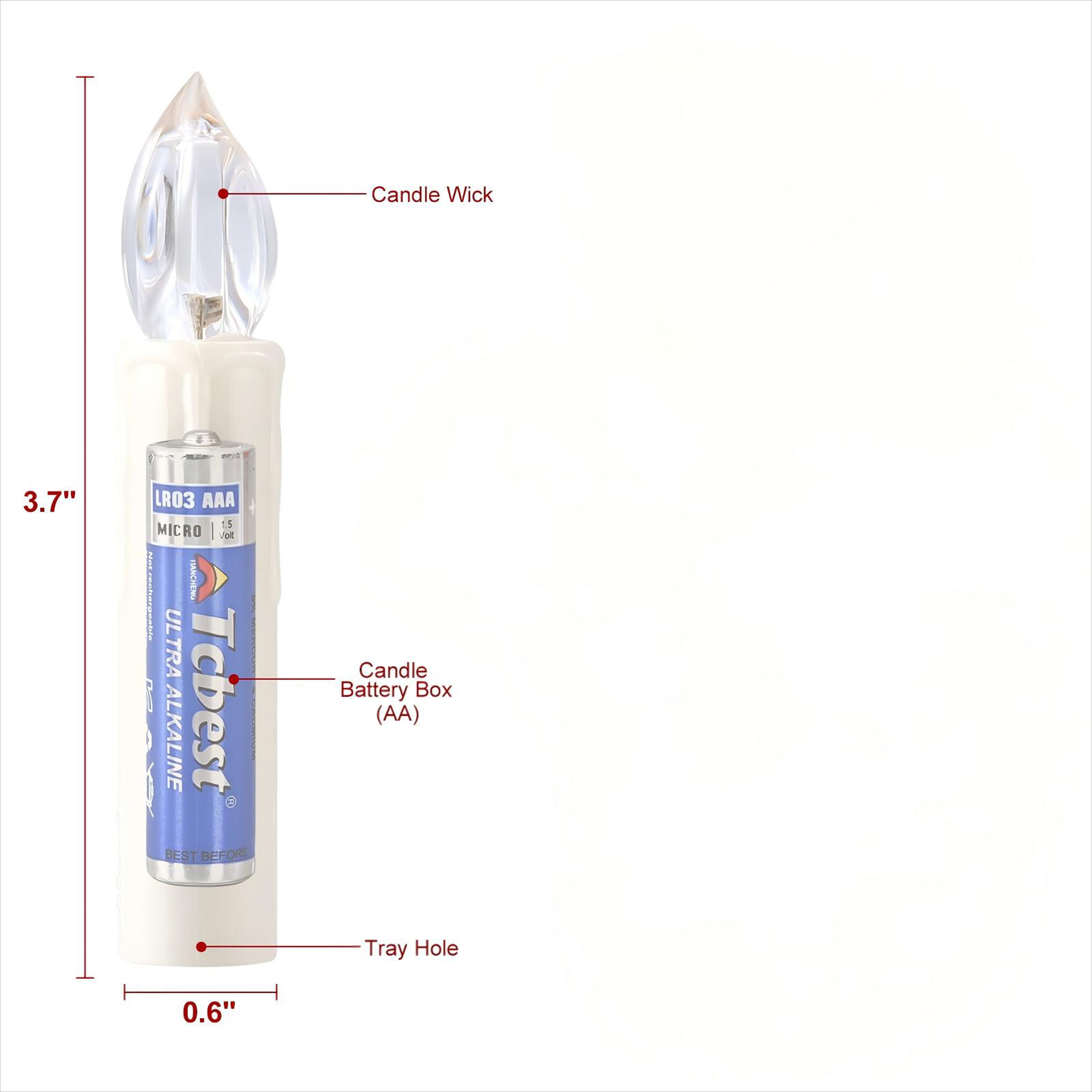 TEMU Christmas Tree Candles With Hooks & Clips 30/40 Pack Led Flameless Tree Candles Warm Christmas Candles Adjustable Tilt Angle Mini Christmas