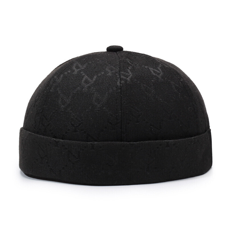TEMU Unisex Brimless Skull Hat, Folded Cuff Vintage Cap, Casual Fisherman Hat With Adjustable Design