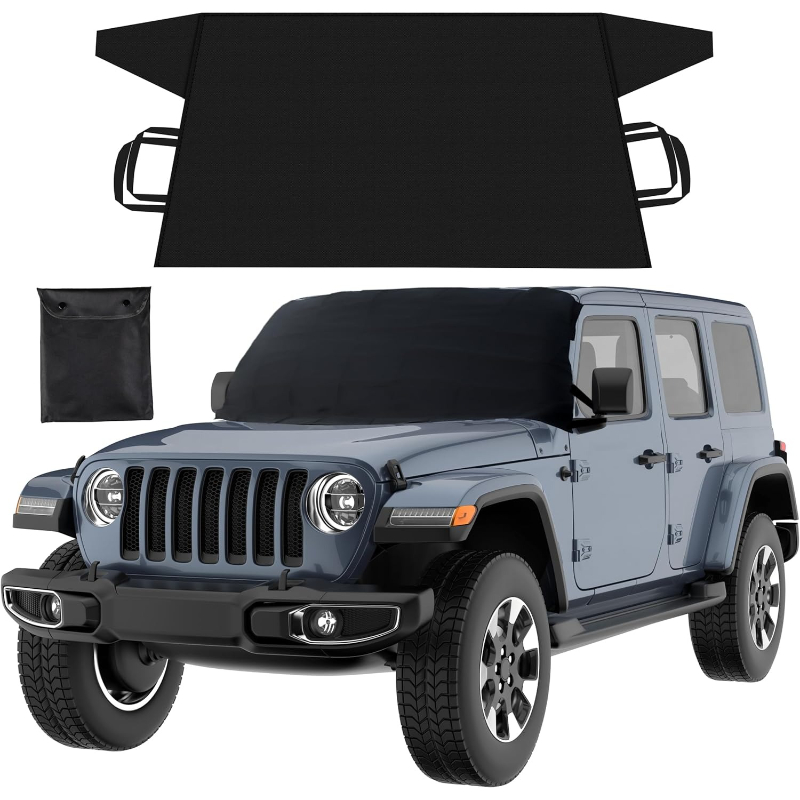 TEMU For Windshield Snow Cover | Summer Sunshade For Cars | Durable 600d Oxford Cloth Winter Car | Suitable For For Wrangler, Mustang, Gladiator