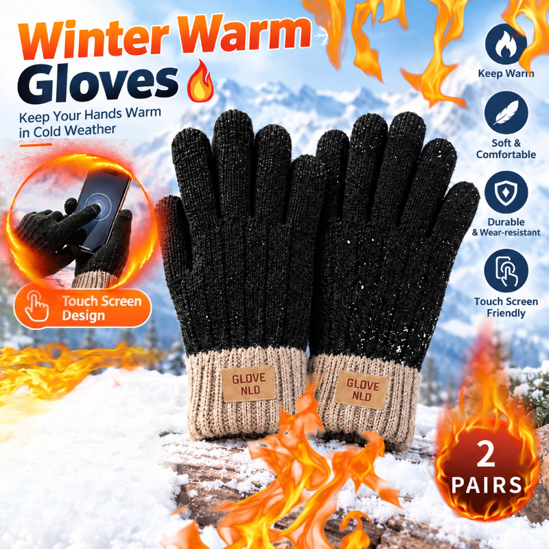 TEMU Winter Warm Gloves, Knit Touchscreen Gloves, Ribbed Contrast Fingerless Gloves For Men And Women, Cold Weather Outdoor Riding Shopping Commuting