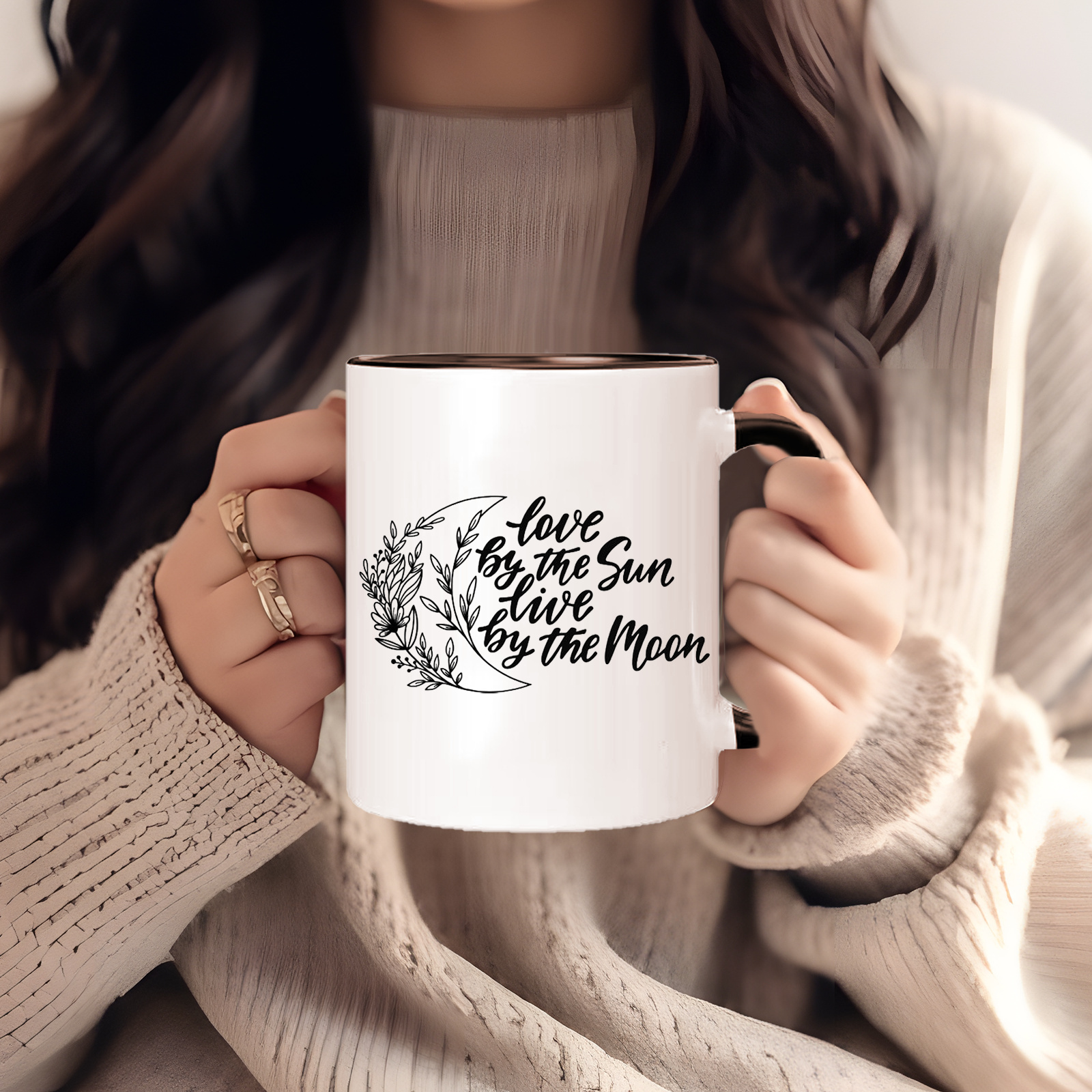 1pc 11oz ceramic coffee mug with inspirational quote love by the     insulated reusable hand wash only multipurpose gift mug for men and women coffee bar accessories details 4