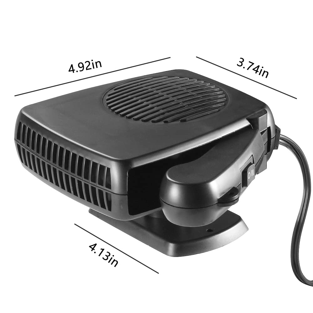 TEMU Car Heater Fan 12v 150w Car Defroster, 2in 1 Portable Vehicle Electronics Car Windshield - Fast Heating & Cooling Fan, Black,