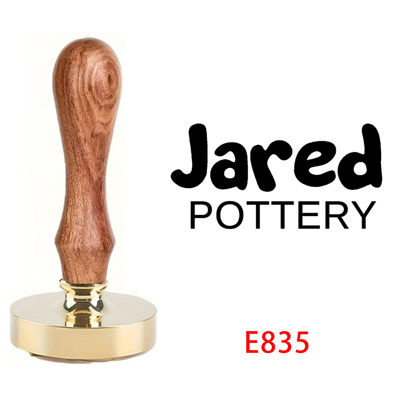 TEMU [customization] Custom Pottery Stamp, Personalized Initial Clay Stamp With Wood Handle -30mm, Handmade Ceramic Signature Stamp For Pottery