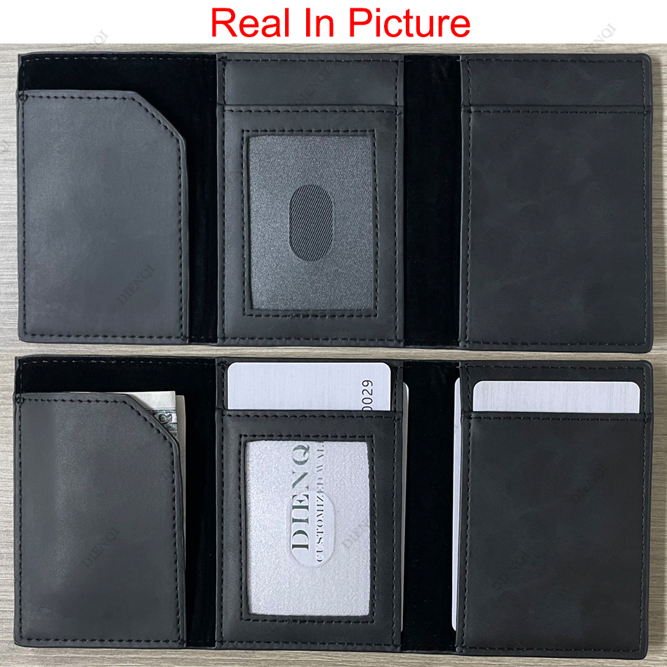 billetera de hombre ajustada con bloqueo rfid estilo de cuero