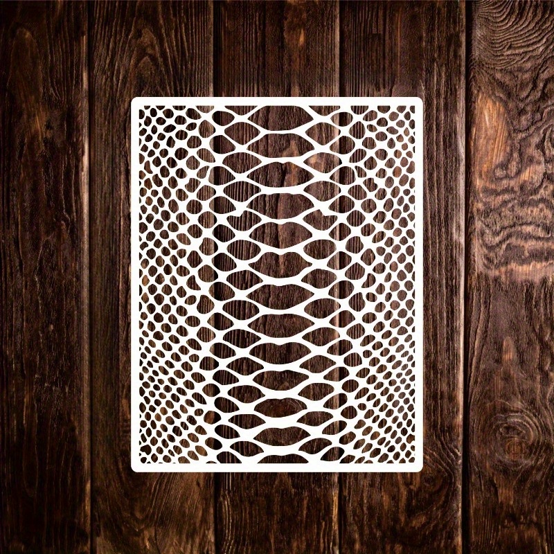 1pc Snake Texture And Camouflage Pattern Template - 8inch×6inch - Wood, Wall, Floor And Fabric Handcrafts. Milky White Pet Template