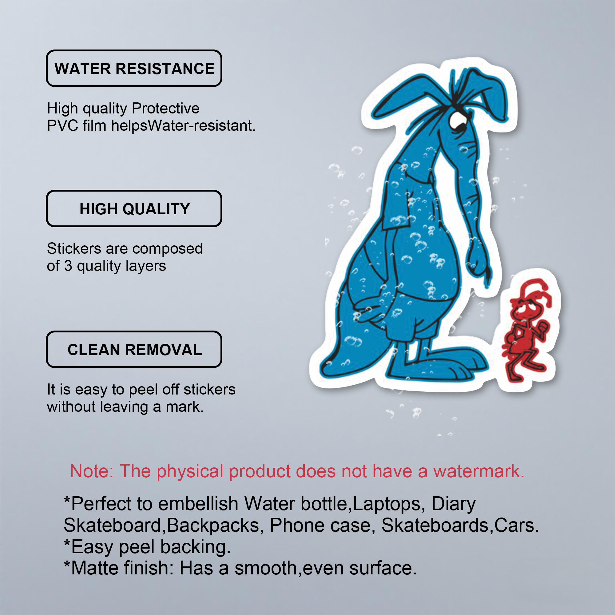 Ant And Classic Sticker. Waterproof Vinyl , Scratch Resistant, Funny Stickers For Laptops, Cool Motorcycles, Bags, Guitars, Scooters, Car Stickers, Bumper Stickers