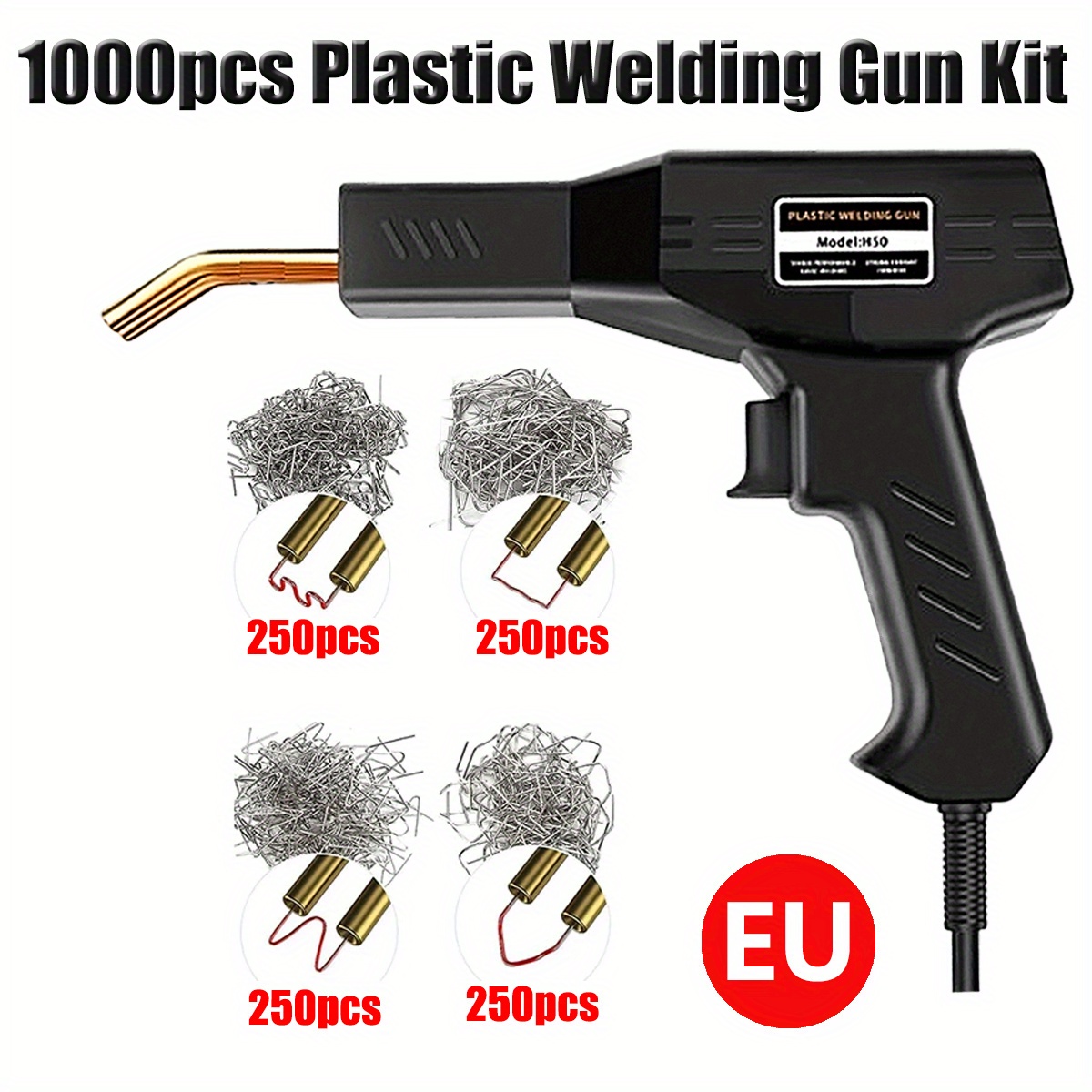 200pcs 1000pcs welding nails plastic welder repair kit with 1000pcs welding nails auto bumper repair tool welding tool fast heating   welding gun  