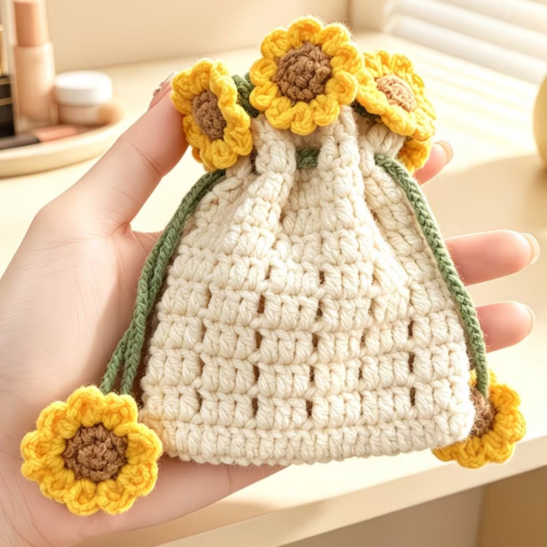 TEMU 1 pz Borsa Organizzatrice Appesa a Forma di Intrecciata a - Portaoggetti in Tessuto con Chiusura a Forma di e Chiusura a Nodo Adatta per Carte,
