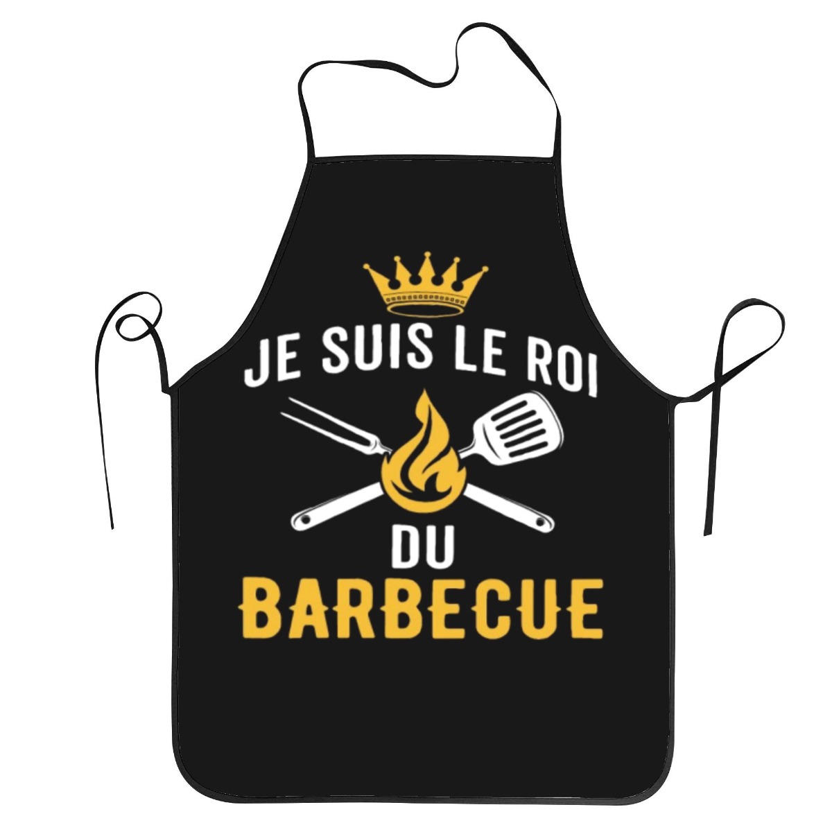 TEMU Tablier de cuisine unisexe 1 pièce pour de barbecue, impression 2D à plat, décoré d'un slogan français et de d'ustensiles de grillade – Un