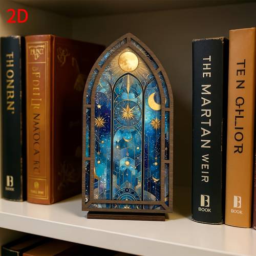 2d flat wooden book nook cozy library bookshelf plug in with irregular house shape country style reading corner suitable for desk bedside kids room decor bookworm gift candle not included