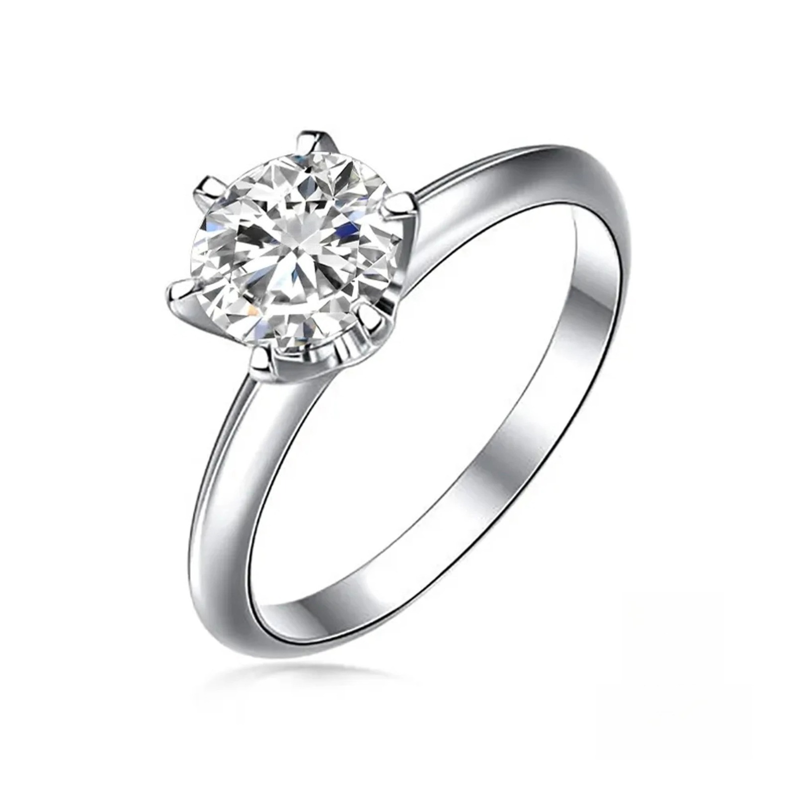 Women's 0.5/1/2/3/5/10 Carat Moissanite Six-Clawed Ring