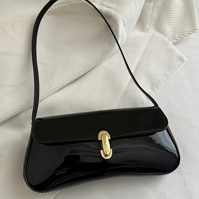TEMU Women's Vintage Handbag With Detachable Shoulder Strap- Elegant Purse With Zipper Closure, Synthetic Material, Suitable For Daily And Formal
