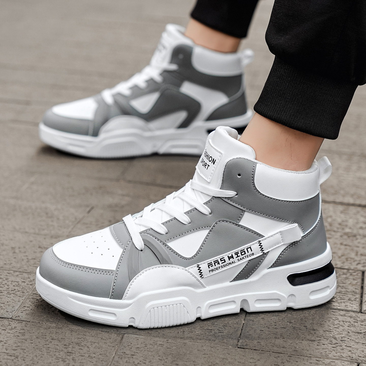 [Zapatillas deportivas] Botas de senderismo para hombre, nueva colección de primavera | Corte medio con cordones, suela gruesa, forro de tela, suela de PVC antideslizante y resistente a la abrasión, ideal para senderismo, camping y aventuras al aire libre en primavera