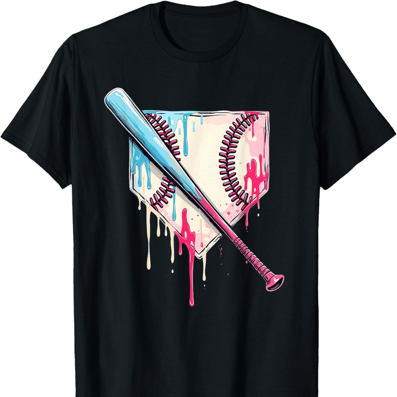 

Kids Baseball Drip With -shirt Tops Short Sleeve, Short Sleeve Tee, Comfort Tee, Casual Summer Tee, Must-have Fashionable Tee