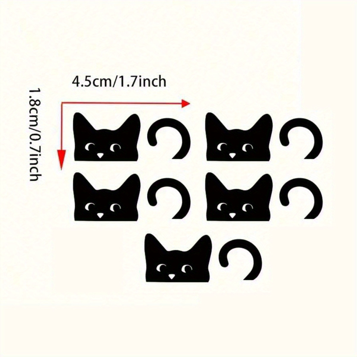 5pcs Cat Sticker Set, , Kittens, Rearview Mirror Stickers, Car Decals, Indoor/outdoor Stickers, Mini Decals