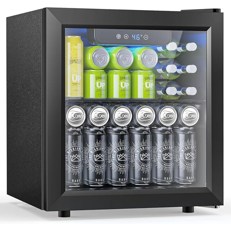 Knkdo 36l Small Beverage Cabinet, Home Wine Cabinet, Electronic Touch, Led Light, Suitable For Kitchen, Bedroom, Office, Christmas Gift