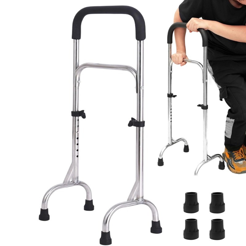 Image of 78-89cm Standing Aid + 8 Anti-slip Foot Pads, Height Adjustable, 200kg Load Capacity, With 8 Rubber Foot Pads, Foam Padded Handle